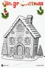 Placeholder: coloring page christmas style, realistic, ginger bread house, black and white