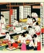 Placeholder: Escena Cocina japonesa llena de personas comiendo