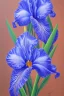 Placeholder: a painting of a blue iris by artist "Hiroshi Kobayashi"