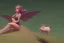 Placeholder: a tiny femals fairy on top of a large pig