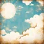 Placeholder: Hyper Realistic Sky-Blue, White & Golden Retro-&-Groovy-Grungy-Rustic-Background