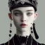 Placeholder: a portrait of 16-17 years old, white, gothic, dark theme, using sign of cross necklase , like french hat, nose ring piercing, a girl with beautiful eyes, nose and face, 4k