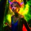 Placeholder: paint splatter, photorealism, a sweedish hippie pixie hovering in the underground grove glowing light, in the style of bach, 8k, down-light, soft light, depth of field, photo realism, trending on art station, high detail, smoke and fog