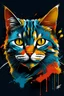 Placeholder: t-shirt design, cat digital art by Jan Tengnagel, shutterstock contest winner, furry art, artwork, angular, art