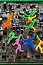 Placeholder: macro photo of a group of people dancing on a computer motherboard