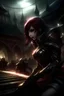 Placeholder: fiora , league of legends , arena , dark view , battle.