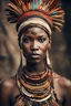 Placeholder: Beautiful women portrait of tribal african warrior