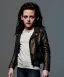 Placeholder: Kristen stewart toddler, full body, leather jacket, dramatic lighting, hyper realistic