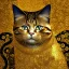 Placeholder: Cat goldene Adele painting style of Klimt