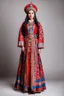 Placeholder: young lady in azeri national costume standing full body shot