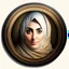 Placeholder: Only the face Muslim Pretty impressive women inside a circular frame,Portrait image,professional look