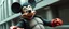 Placeholder: hi speed bad ass cyber punk masculine realistic mickey mouse humanoid with hairy arms and chest, motion blurred background