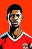 Placeholder: Marcus Rashford English football player ,cartoon 2d