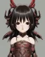 Placeholder: Detailed anime child girl, dark brown hair, black and red dragon scale armour, intricate details, full body portrait, keep head in frame, slight smile, black Japanese motif, concept art, highly detailed, digital painting, concept art, sharp focus, illustration, art by Yoji Shinkawa, WLOP and greg rutkowski and alphonse mucha and artgerm and yanjun Chen and Junji ito and Makoto Shinkai, HDR, octane render