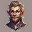 Placeholder: Generate a dungeons and dragons character portrait of the face of a male cleric of twilight handsome rock gnome blessed by the goddess Selune. He hasvery light brown hair, eyebrows, moustache and goatee. He's 19 years old.