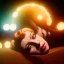 Placeholder: Aletta Ocean as Princess Peach, closed eyes, rtx, reflection, 8k, glow, winning photography, caustics