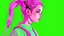 Placeholder: vaporwave girl, highpigtails, hair is green and pink,