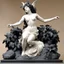 Placeholder: After "Bacchante" by Albert-Ernest Carrier-Belleuse, 1863. Musee d'Orsay, Paris Model: insane god/deicide art over a volcano