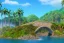 Placeholder: island waterfall palms twigs spring sunset rainbow bridge birds