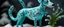 Placeholder: A cyan winter tundra with falling snowflakes designed in Oaxacan alebrijes painted by Salvador Dali