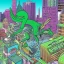 Placeholder: plankton like kaijus detroying a city by jim woodring