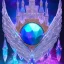 Placeholder: cristal angelic castle crystalline, blue,pink , cosmic, opalescent, gemstones, crystals, other worldly,water,bright, ice background, snow lake blue