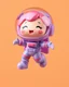 Placeholder: popmart's spacemolly figurine, floating on solid background color