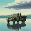 Placeholder: hyperrealistic shot, muddy military toy truck, monotone color palette, sharp focus, puddle reflection, tire water splash, refraction, mist on the horizon, shadowcast, detailed and intricate, cinematic composition, micro, tilt shift photography