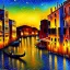 Placeholder: Dibujo al oleo de Venecia de noche estilo Vincent van Gogh