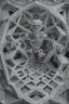 Placeholder: hexagon chrome labyrinth featuring gargoyle skeleton in the style of escher, 8k, trending art