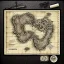 Placeholder: dnd, fantasy, map of the realm, black sand, map, parchment, illustration, river of blood, demonic