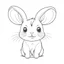 Placeholder: create a cute rabbit simple illustration clear and full for coloring pages