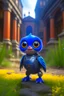 Placeholder: adorable cute chat priest robot with short punk hair and real human reflective eyes, blue fluffy birds in garden of st. Barbara cathedral, its such a perfect day, motion blur, smoke, 8k, downlight, soft light, depth of field, photorealism, trending on art station, lotsa detail