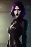 Placeholder: Medieval witch CHRISTINA HENDRICKS dressed in shiny black leather, blade runner, volumetric lighting, particales,highly detailed,cinematic, deep colours,8