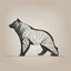 Placeholder: sharp lines silhouette of a bear, letterpress style, minimalistic high contrast pencil art