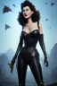 Placeholder: Ava Gardner as evil queen in black leather, busty, cleavage, curvy, angry, stern look. character design by cory loftis, fenghua zhong, ryohei hase, ismail inceoglu and ruan jia. unreal engine 5, artistic lighting, highly detailed, photorealistic, fantasy