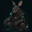 Placeholder: necromancer rabbit in the style of cyberpunk