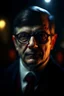 Placeholder: oil painting of vampire portrait with thick glasses in spotlight feeling in control, zeiss prime lens, bokeh like f/0.8, tilt-shift lens 8k, high detail, smooth render, down-light, unreal engine, prize winning