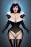 Placeholder: Joan Collins as evil queen in black leather, leather, busty, cleavage, angry, stern look. character design by cory loftis, fenghua zhong, ryohei hase, ismail inceoglu and ruan jia. unreal engine 5, artistic lighting, highly detailed, photorealistic, fantasy