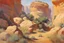 Placeholder: sunny day, rocks, sci-fi, mountains, vegetations, friedrich eckenfelder, and henry luyten impressionism paintings