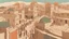 Placeholder: Ottoman era. heli shot. the alley Market. City. Cizîra Botan. Botan city. Turkey. animated history. vector. cartoon. Digital painting. minimal, Vector, Kurdish. color. minimal