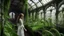 Placeholder: ABANDONED GREENHOUSE WHERE SOME CLIMBING AND CARNIVOROUS PLANTS STILL LIVE and A MYSTERIOUS LADY DRESSED IN WHITE