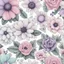 Placeholder: anime pastel goth flower clipart, white background