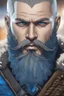 Placeholder: Blue color Ragnar Lothbrok in 8k cartoon artstyle, blue eyes, Bald, beard, tattoos, winter, close picture, highly detailed, high details, detailed portrait, masterpiece,ultra detailed, ultra quality