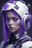 Placeholder: ciberpunk girl with white purple