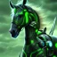 Placeholder: A beautiful portrait of a cyborg horse green color scheme, high key lighting, volumetric light high details psychedelic background