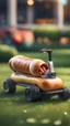 Placeholder: lawnmower that looks like a hot dog, bokeh like f/0.8, tilt-shift lens 8k, high detail, smooth render, down-light, unreal engine, prize winning