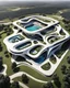 Placeholder: Vista aérea Casa campestre estilo Zaha Hadid, ultra quality, hyper-detailed, maximalist, 8k