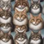 Placeholder: кот стоит боком, пушистый