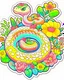 Placeholder: STICKER, A detailed illustration a print of vivid cute snake, fantasy flowers splash, vintage t-shirt design, in the style of Studio Ghibli, white and orange flora pastel tetradic colors, 3D vector art, cute and quirky, fantasy art, watercolor effect, bokeh, Adobe Illustrator, hand-drawn, digital painting, low-poly, soft lighting, bird's-eye view, isometric style, retro aesthetic, focused on the character, 4K resolution, photorealistic rendering, using Cinema 4D